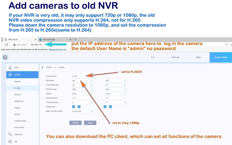 add cameras to old NVR system